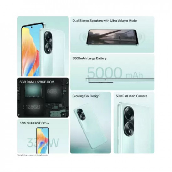 OPPO A58 (Dazzling Green, 128 GB) (6 GB RAM)