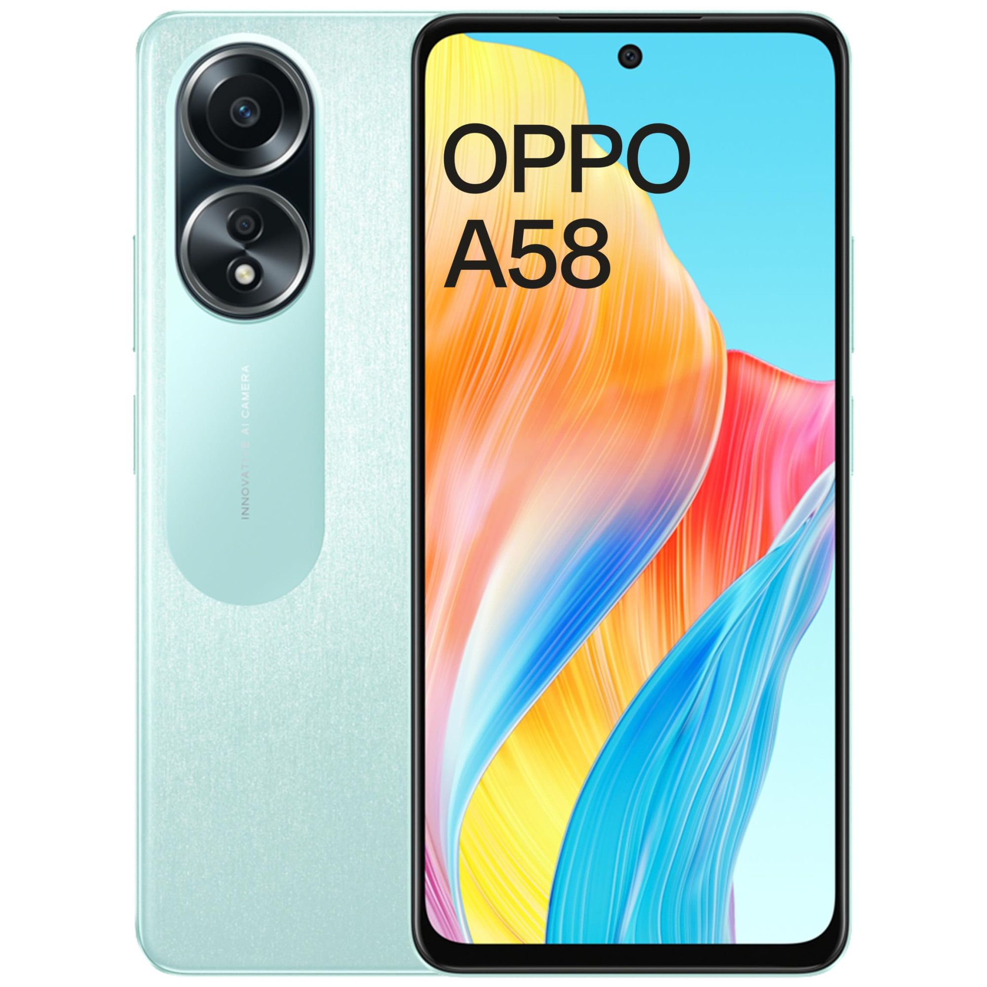 Oppo A58 Dazzling Green 6GB RAM 128GB Storage  5000 mAh Battery and 33W SUPERVOOC  672 FHD Punch Hole Display  Dual Stereo Speakers with No Cost EMIAdditional Exchange Offers