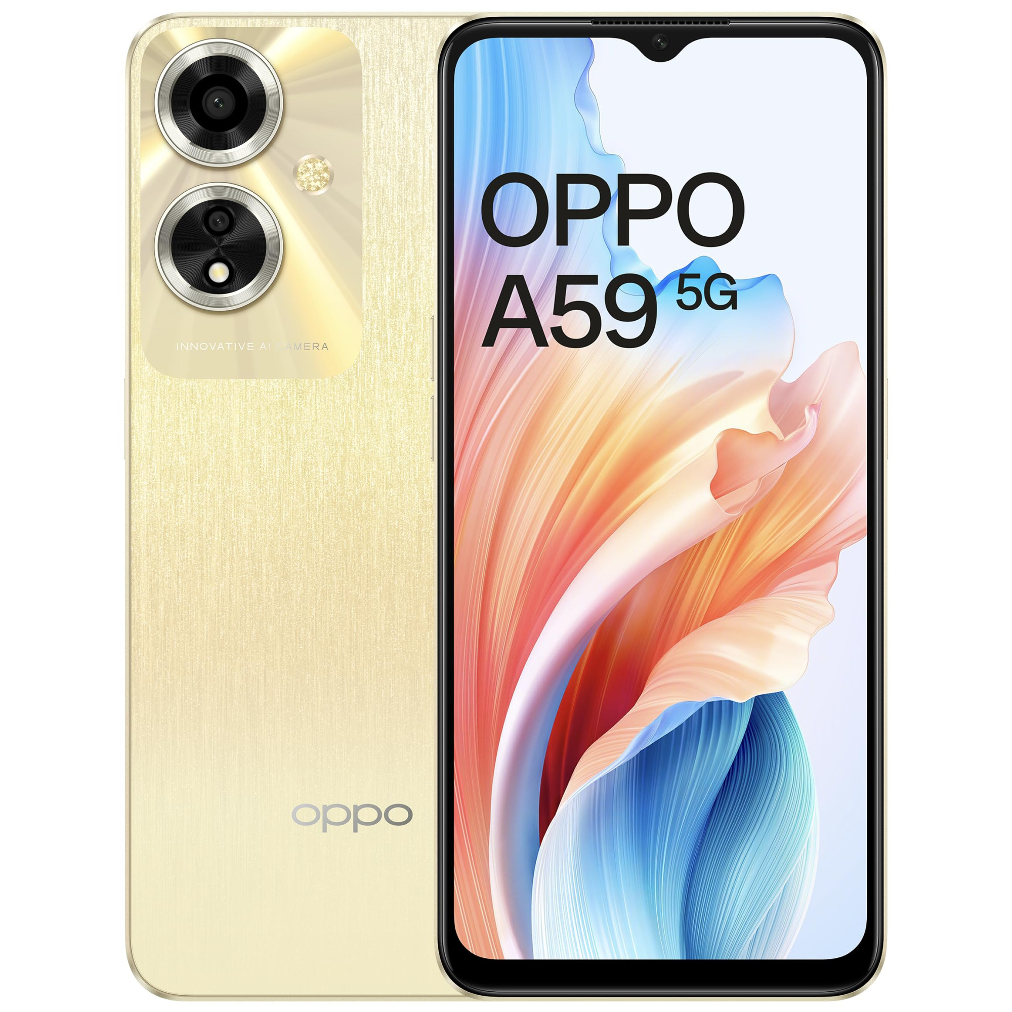 Oppo A59 5G Silk Gold 6GB RAM 128GB Storage  5000 mAh Battery with 33W SUPERVOOC Charger  656 HD 90Hz Display  with No Cost EMIAdditional Exchange Offers
