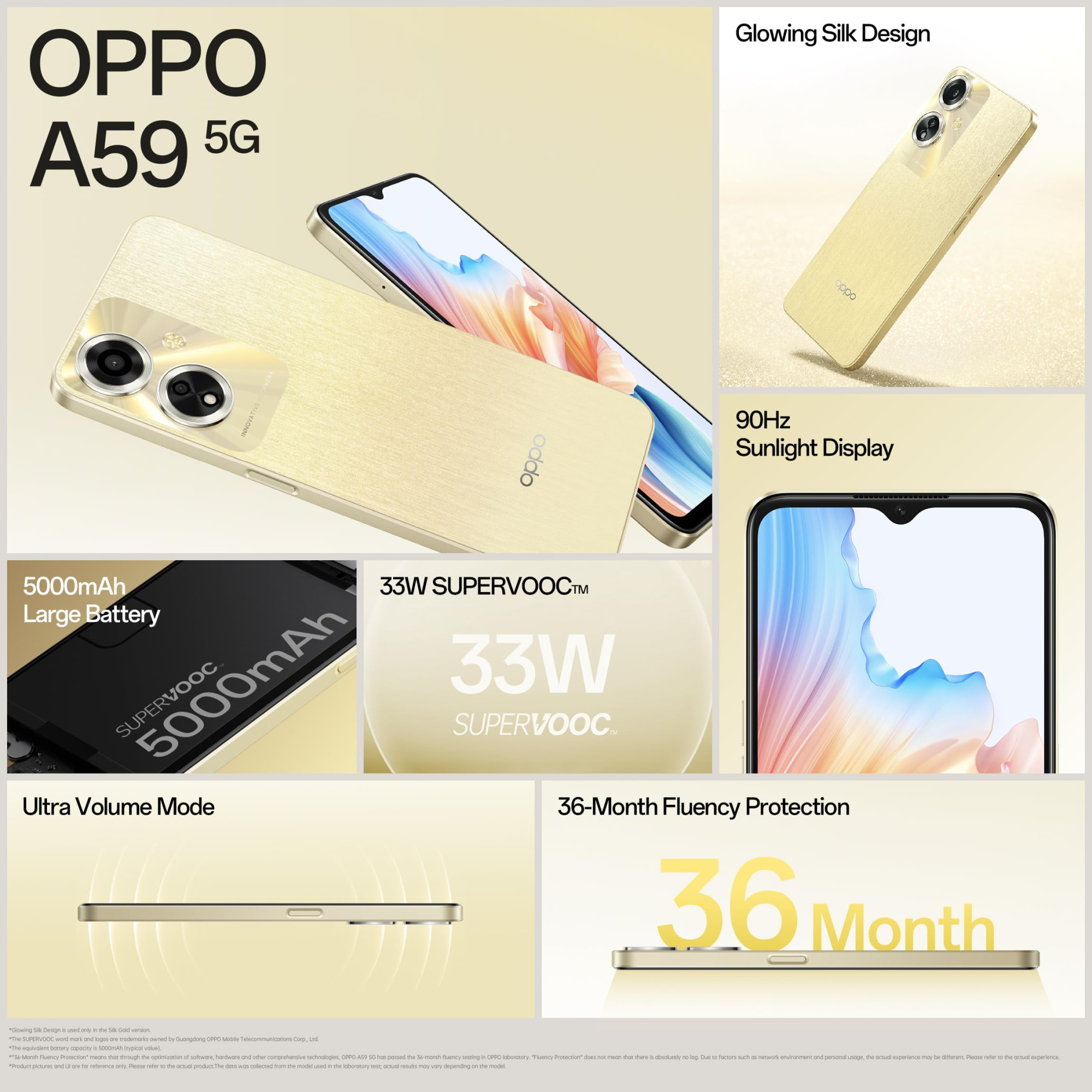 Oppo A59 5G Starry Black 6GB RAM 128GB Storage  5000 mAh Battery with 33W SUPERVOOC Charger  656 HD 90Hz Display  with No Cost EMIAdditional Exchange Offers