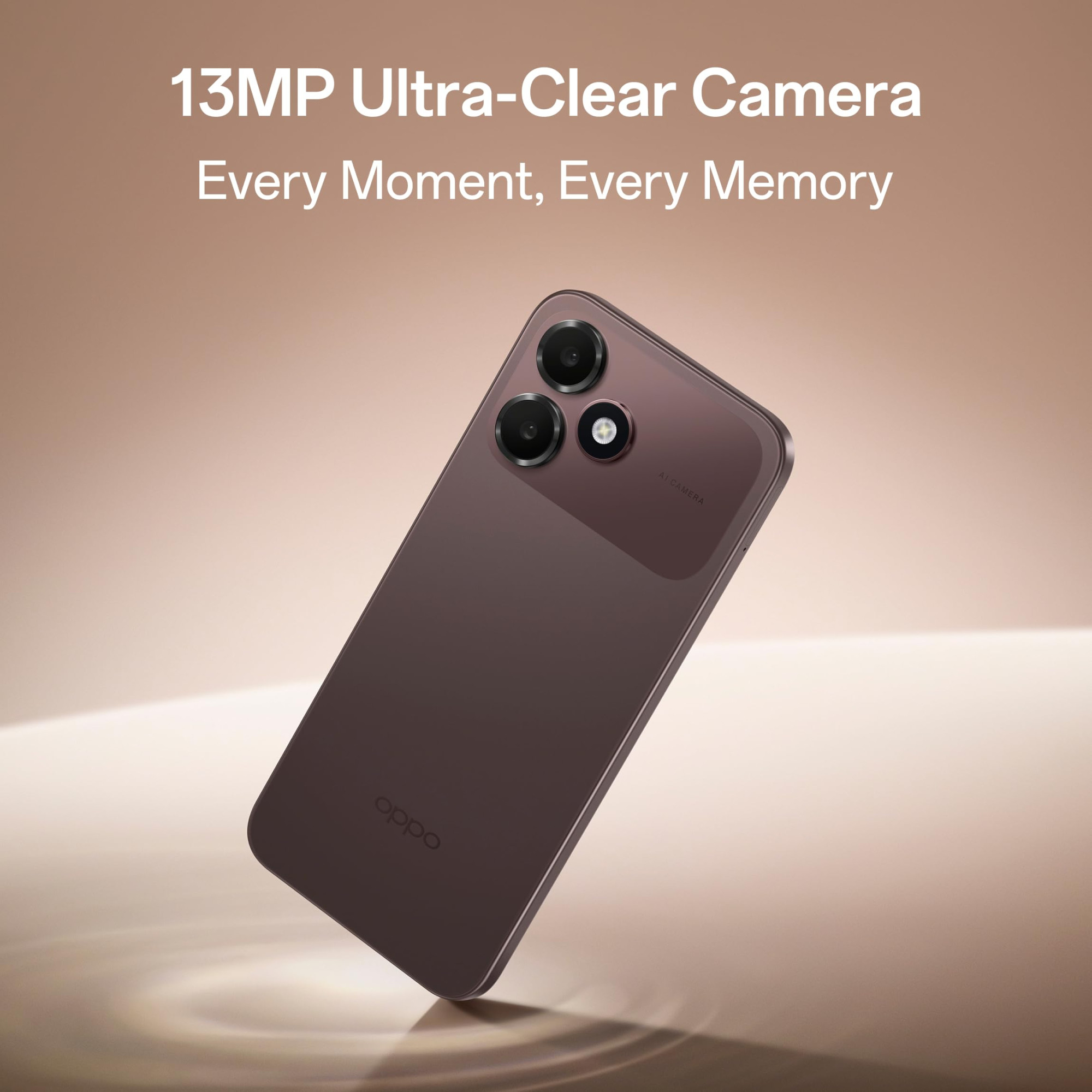 Oppo A6c 4G Stone Brown 4GB RAM 64GB Storage 7000mAh Long-Lasting Battery 120Hz Ultra Bright Display IP64 Protection 13MP Camera -with No Cost EMIAdditional Exchange Offers