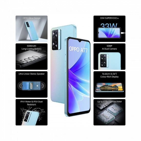 OPPO A77 (Sky Blue, 64 GB)  (4 GB RAM)