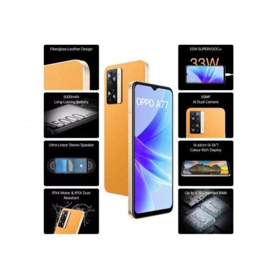 OPPO A77 (Sunset Orange, 128 GB) (4 GB RAM)