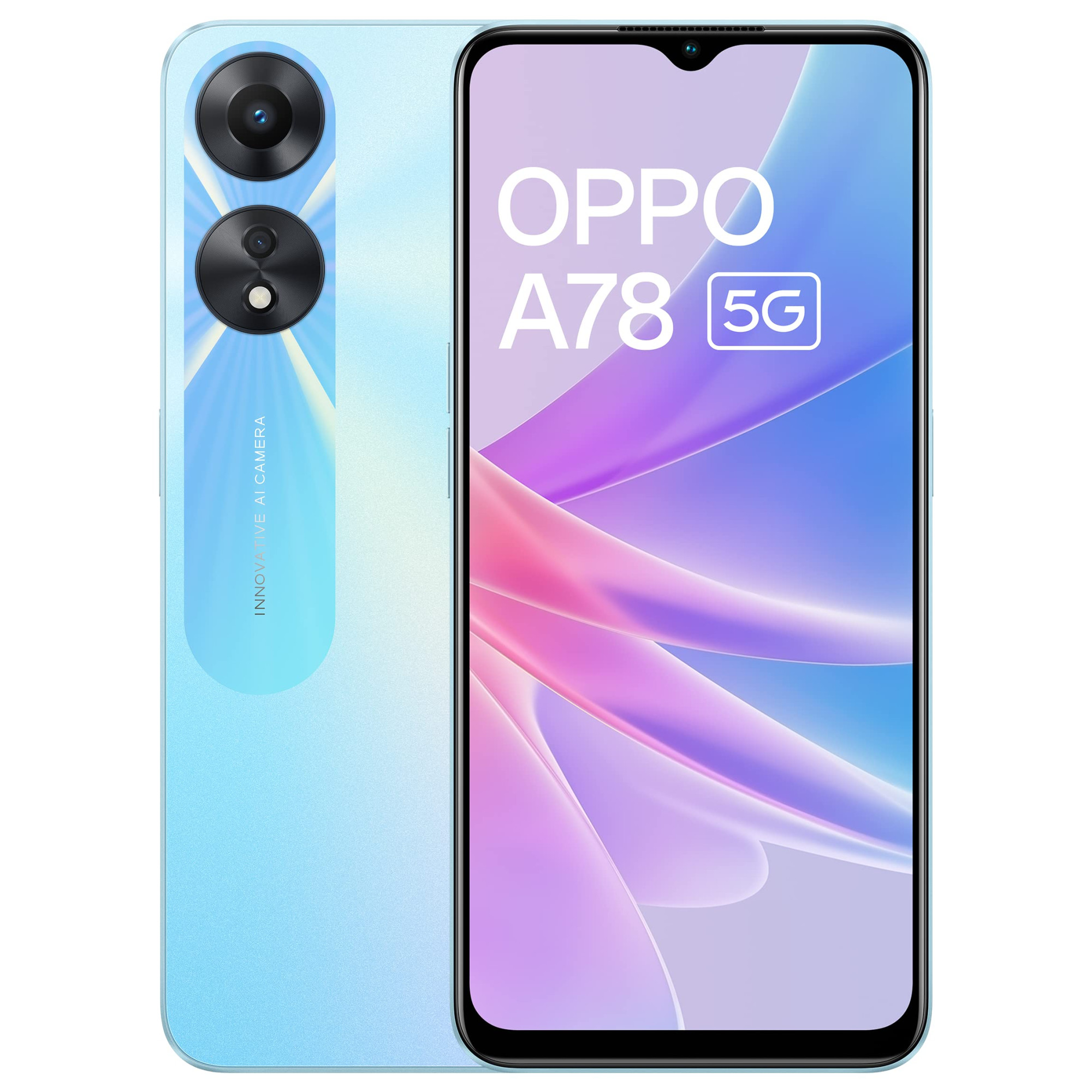 Oppo A78 5G Glowing Blue 8GB RAM 128 Storage  5000 mAh Battery with 33W SUPERVOOC Charger 50MP AI Camera  90Hz Refresh Rate  with No Cost EMIAdditional Exchange Offers