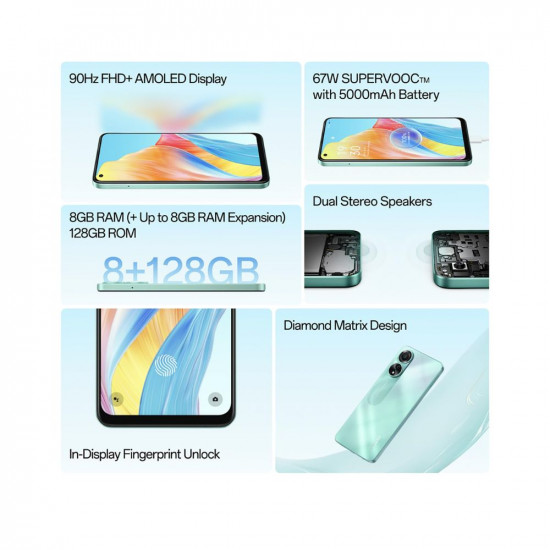 OPPO A78 (Mist Black, 8GB RAM, 128GB Storage) | 6.4