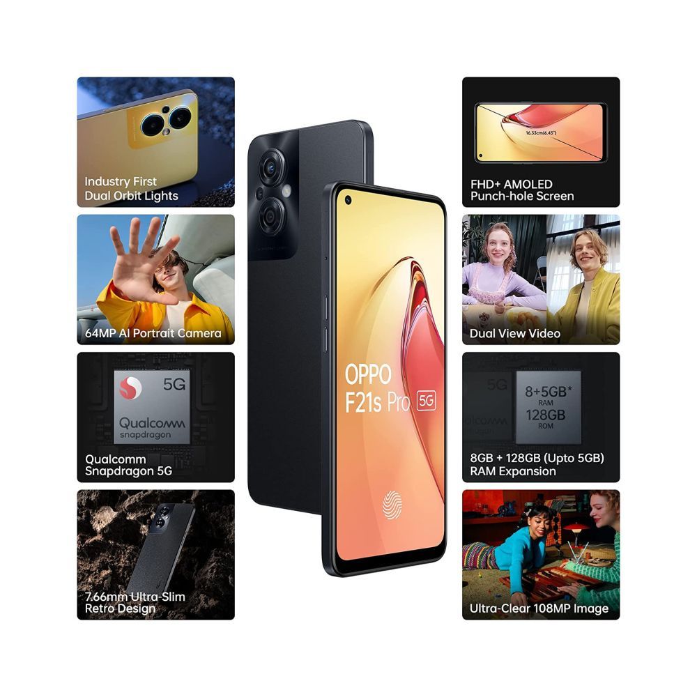 Oppo F21s Pro 5G (Starlight Black, 8GB RAM, 128 Storage)