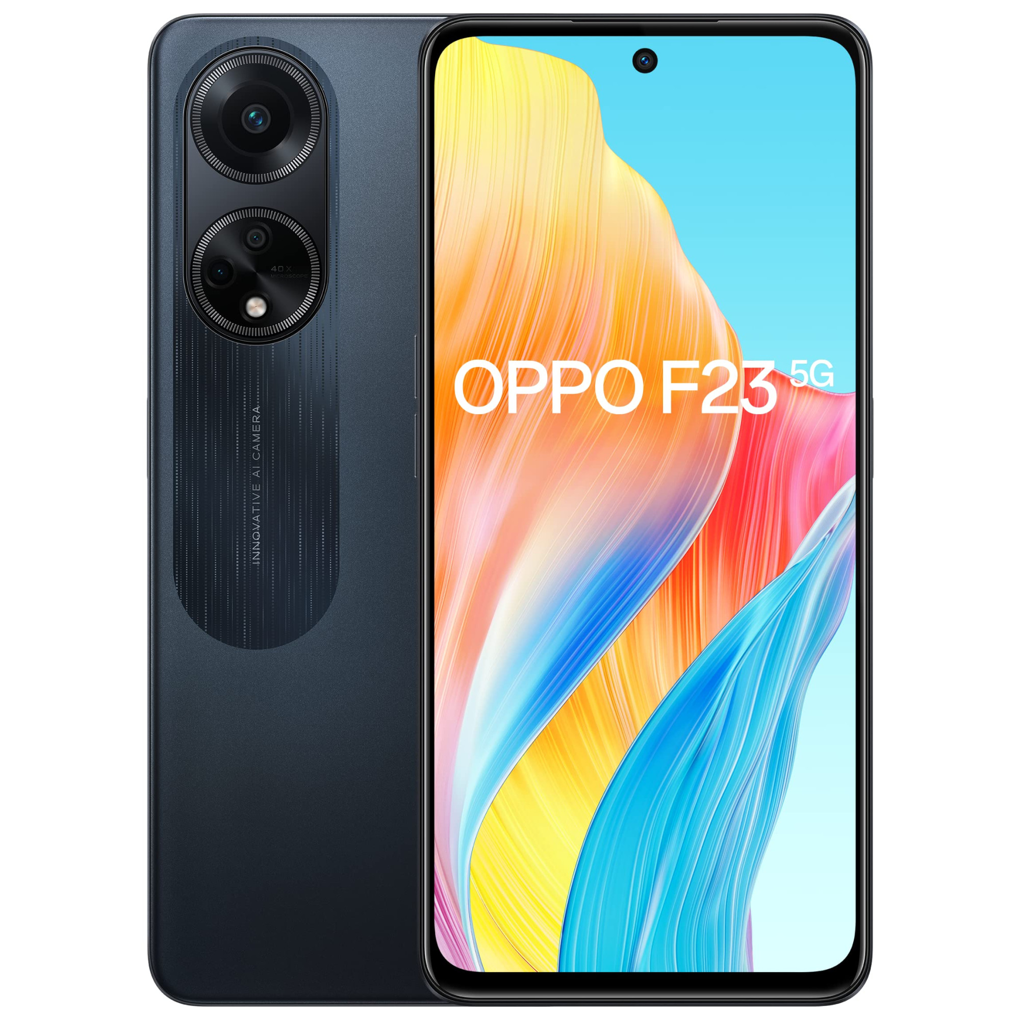 Oppo F23 5G Cool Black 8GB RAM 256GB Storage  5000 mAh Battery with 67W SUPERVOOC Charger  64MP Rear Triple AI Camera with Microlens  672 FHD 120Hz Display  with Offer