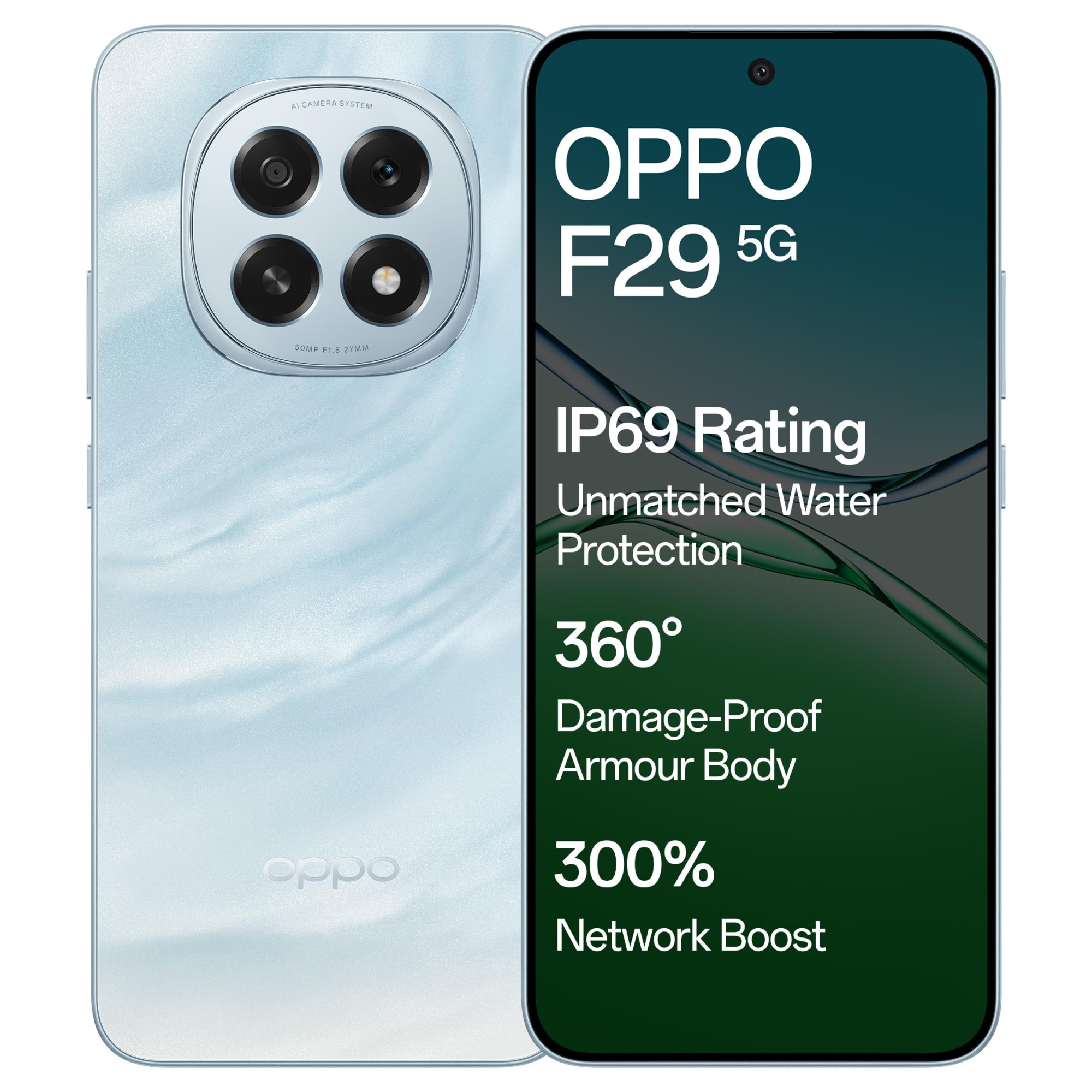 OPPO F29 5G Glacier Blue 8GB RAM 256GB Storage with No Cost EMIAdditional Exchange Offers