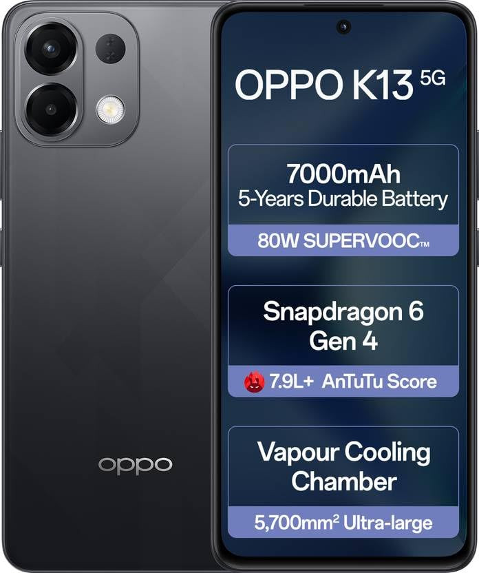 Oppo K13 5G Prism Black 8GB RAM 128GB Storage