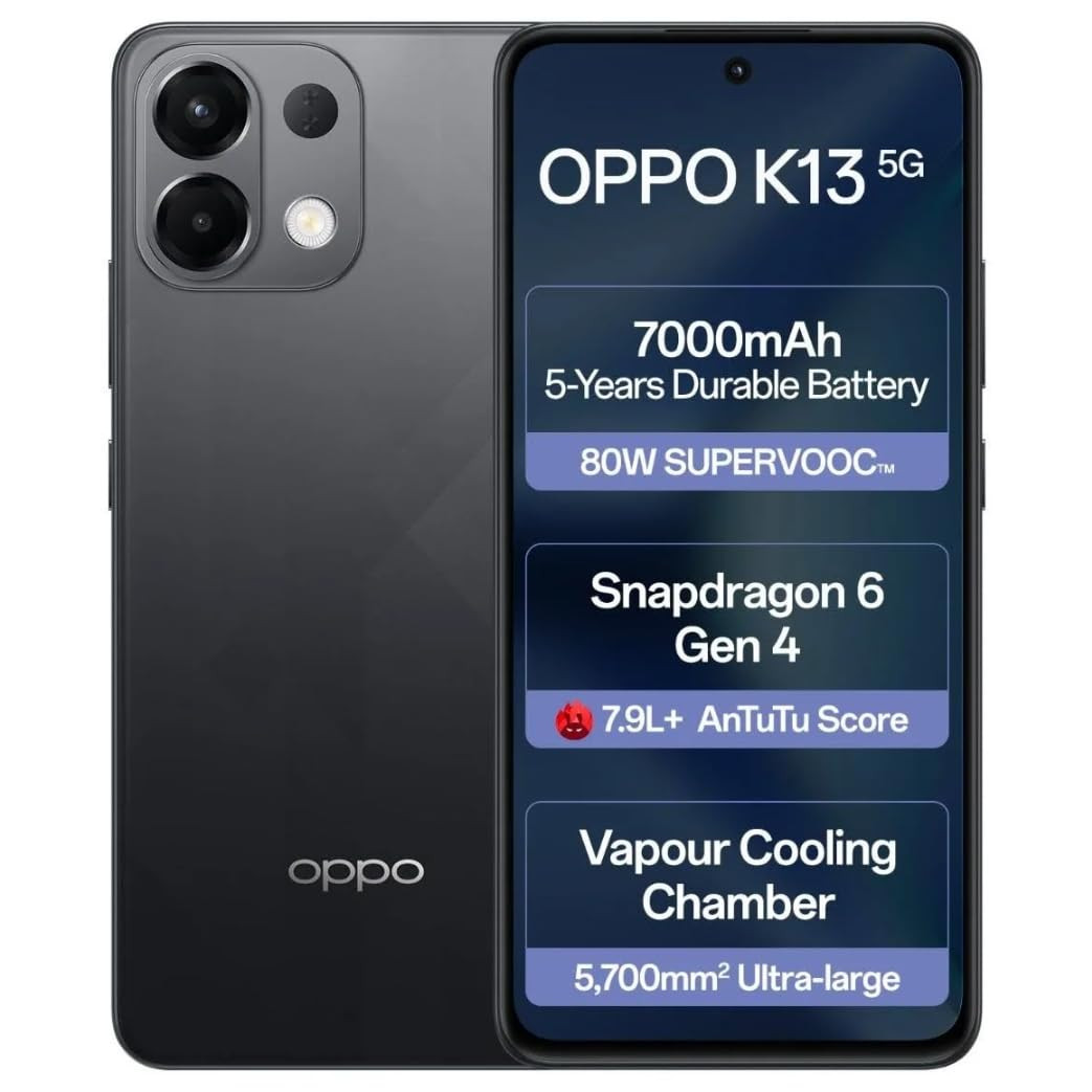 Oppo K13 5G Prism Black 8GB RAM 256GB Storage
