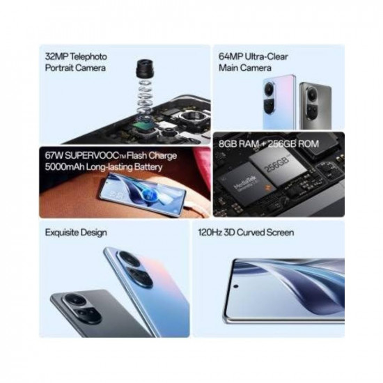 Oppo Reno10 5G (Silvery Grey, 256 GB) (8 GB RAM)