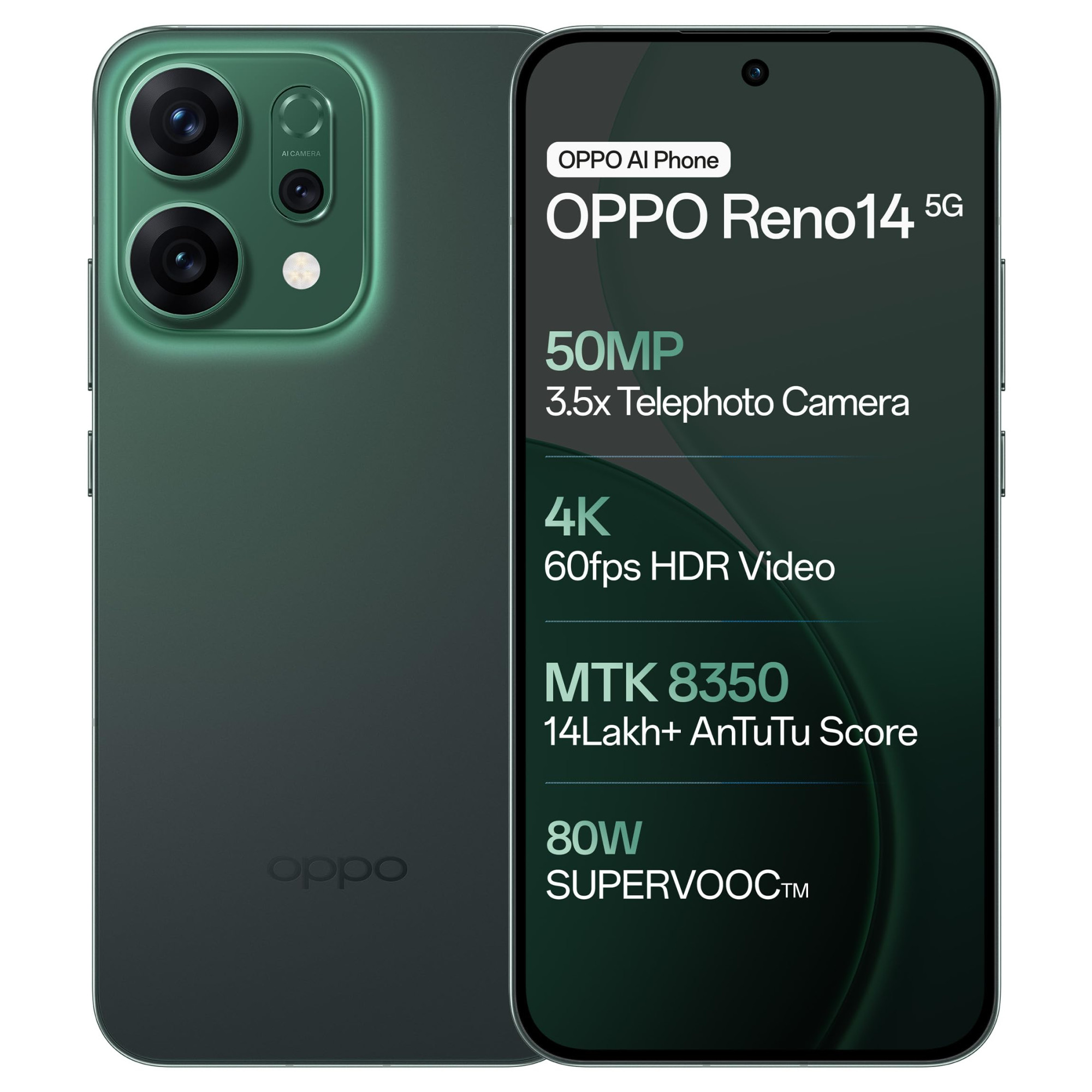 OPPO Reno14 5G Forest Green 8GB RAM 256GB Storage