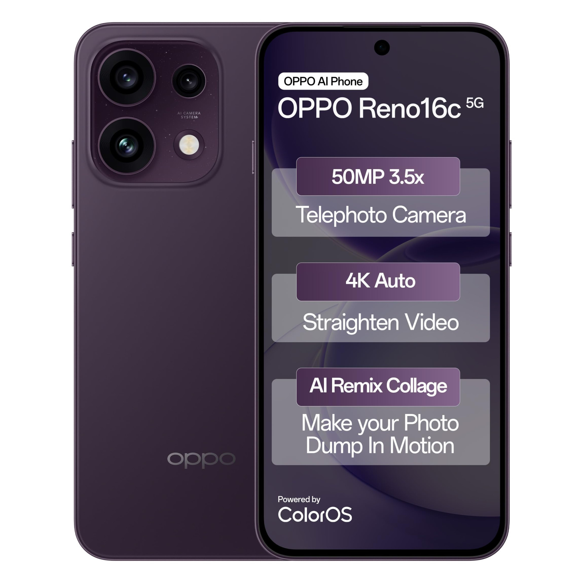 Oppo Reno16c 5G 8 GB RAM 256 GB Storage Twilight Violet