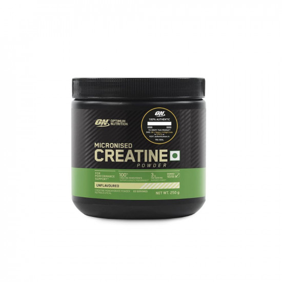 Optimum Nutrition (ON) Micronized Creatine Powder - 250 Gram, 83 Serves, Unflavored, 3g of 100% Creatine Monohydrate per serve, Supports Athletic Performance & Power