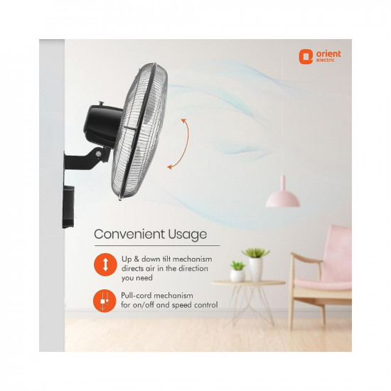 Orient Electric 450mm Tornado - Wall II Fan (Black Metal)
