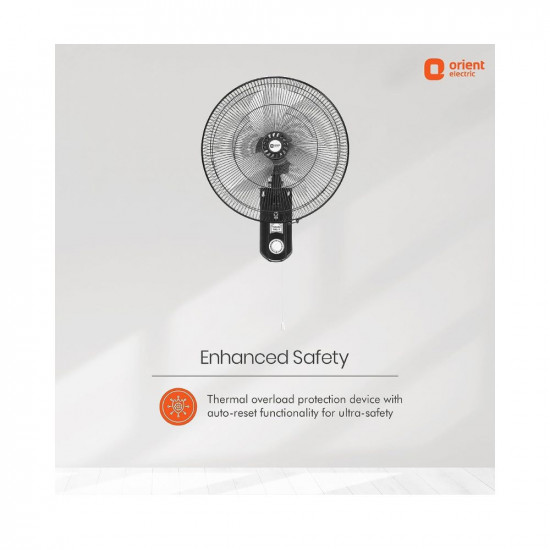 Orient Electric 450mm Tornado - Wall II Fan (Black Metal)