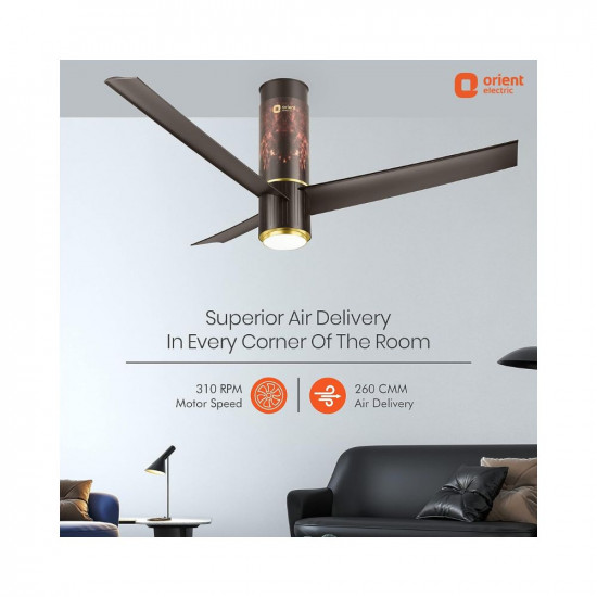 Orient Electric Aeroslim 1200mm BLDC motor Smart Ceiling Fan with IOT, Remote & Under light (Flame Gold)