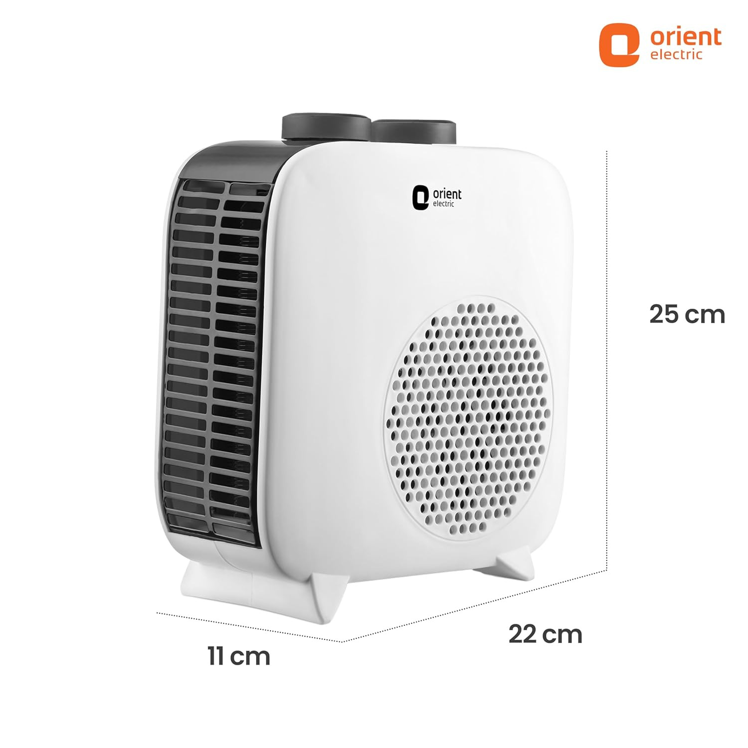 Orient Electric Glint Room Heater for Home  Dual Heating Mode 10002000 Watts  Overheat Protection  Dual Placement  5 Level Safety Protection  Electric Fan Heater for Winter  Pack of 1 - White
