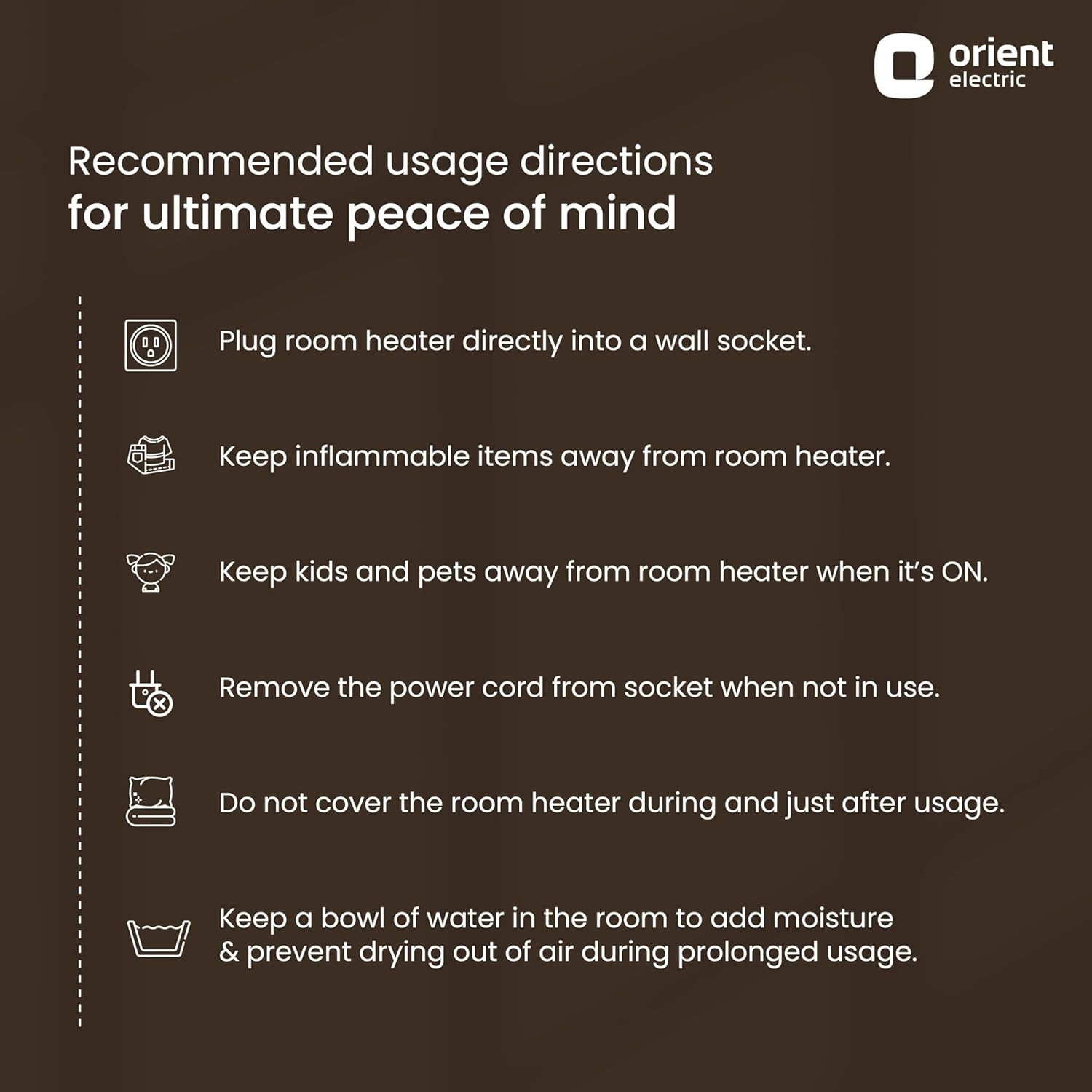 Orient Electric Glint Room Heater for Home  Dual Heating Mode 10002000 Watts  Overheat Protection  Dual Placement  5 Level Safety Protection  Electric Fan Heater for Winter  Pack of 1 - White