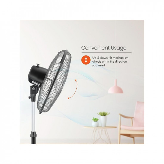 Orient Electric Tornado Pedestal Fan, 450 mm (Black)