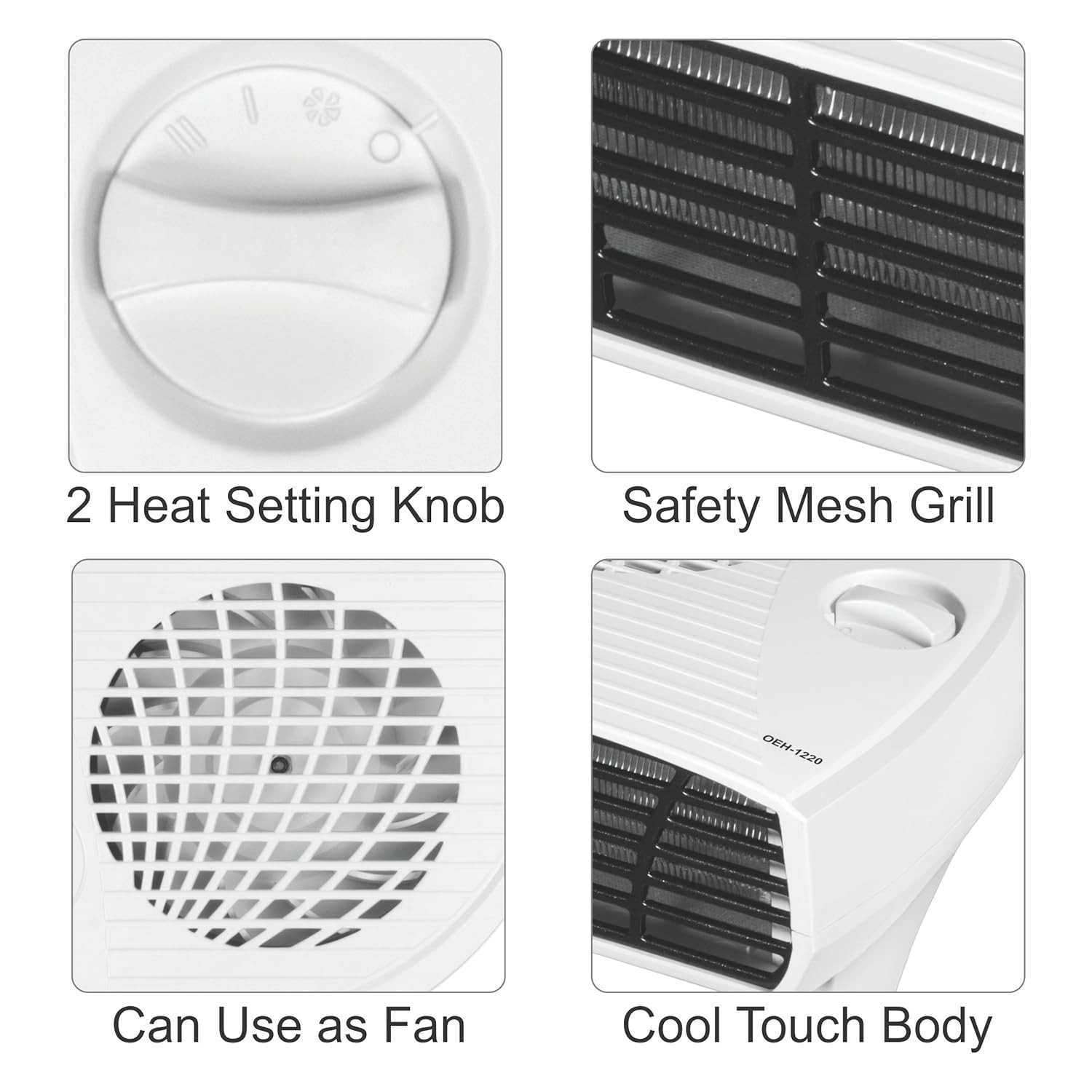 Orpat OEH-1220 2000-Watt Fan Heater White