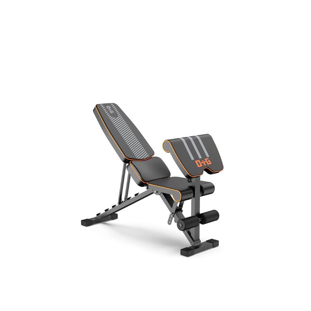 OtG ON THE GO 6 in 1 Multi-Functional Weight Strength Training Foldable Incline Decline Exercise Preacher Bench