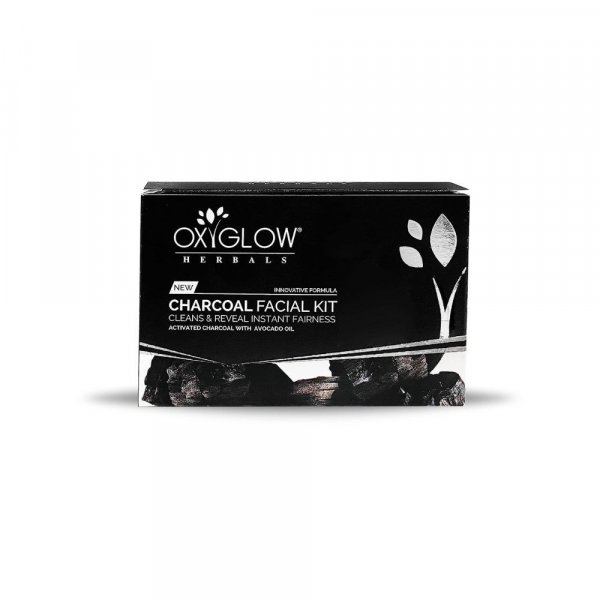 Oxyglow Herbals Charcoal Facial Kit, Off-White, 50 g
