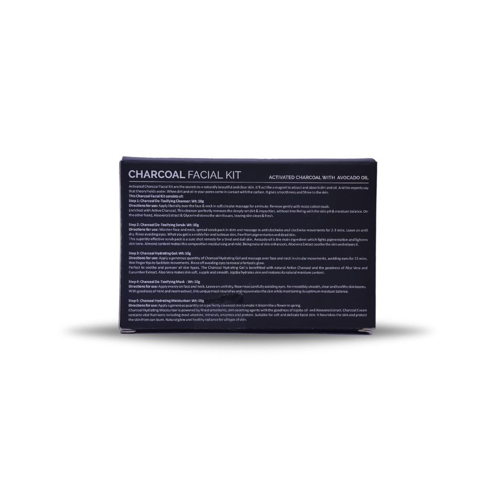 Oxyglow Herbals Charcoal Facial Kit, Off-White, 50 g