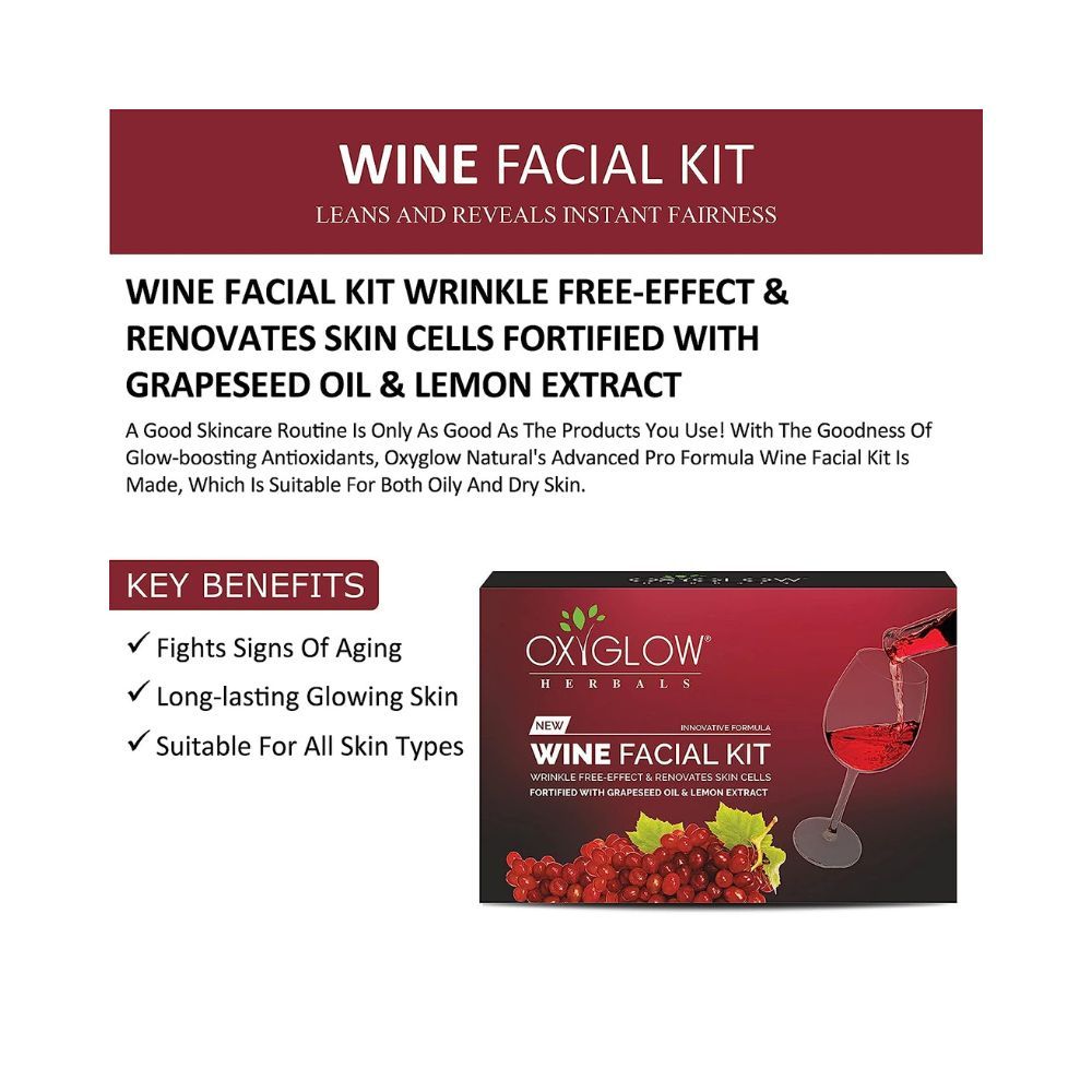 OxyGlow Herbals D-Tan Facial Kit 50 Gm & OxyGlow Herbals Wine Facial Kit 53 Gm(Combo Pack)