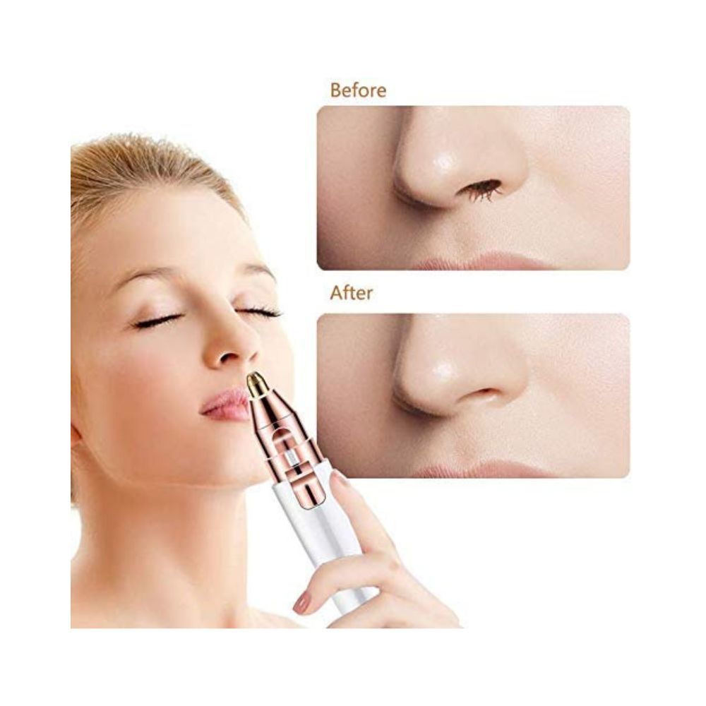 Painless Face Body Hair Remover Epilator Rechargeable Electronic Eyebrow Trimmer Portable Hair Removal Razor for Face Lips Nose Facial Hair Removal for Man/Women (White)