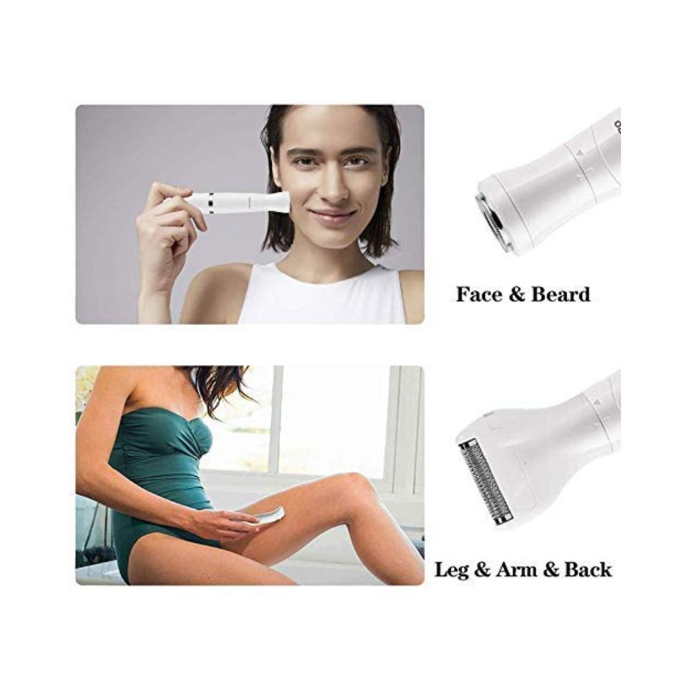 Painless Facial Hair Remover Wet And Dry High-Speed Electric Trimmer(white)