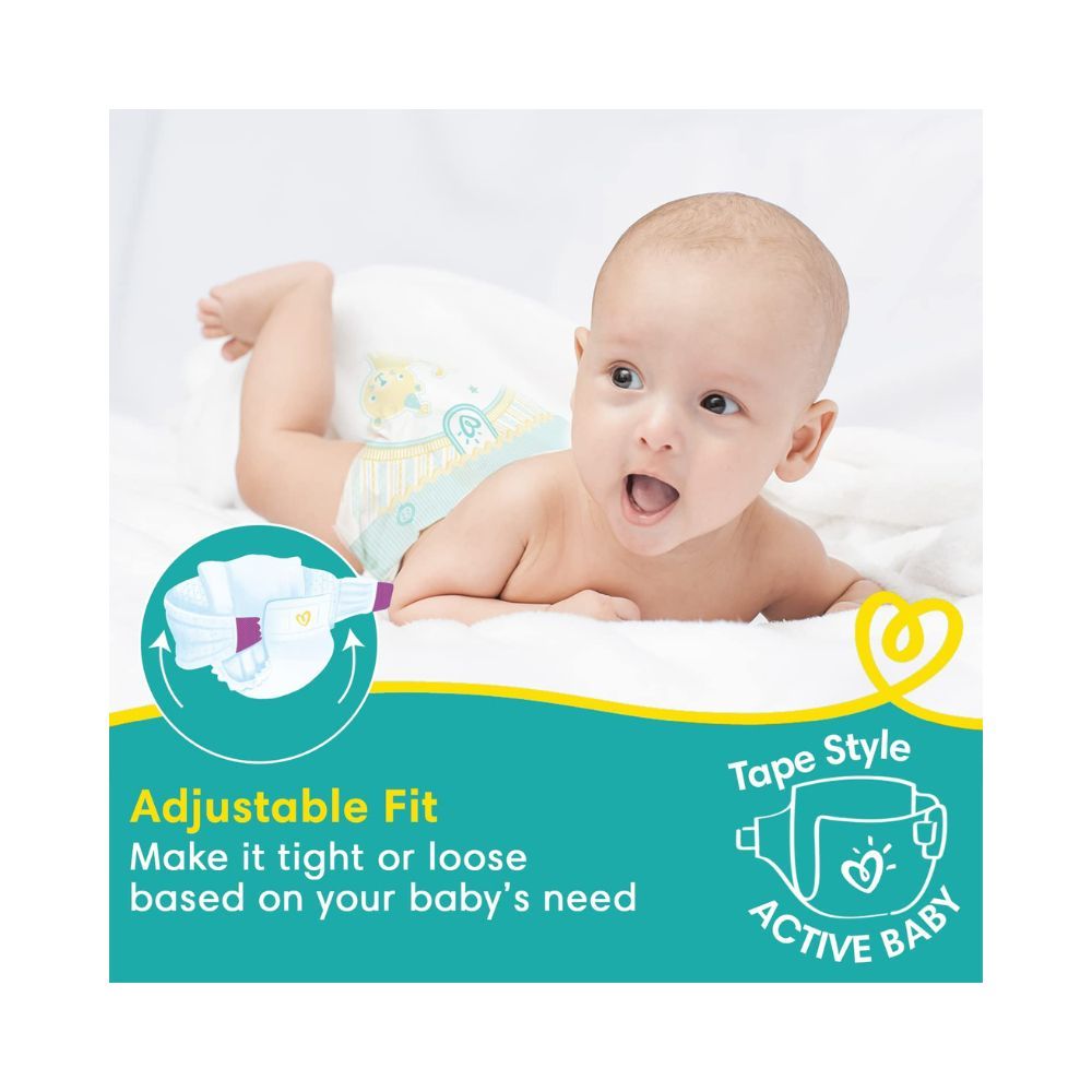 Pampers Active Baby Diapers, New Born, Extra Small, (NB, XS) size, 24 Count, Taped style diaper