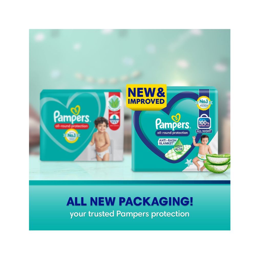 Pampers All round Protection Pants, New Born, Extra Small size baby diapers (NB,XS) 86 Count