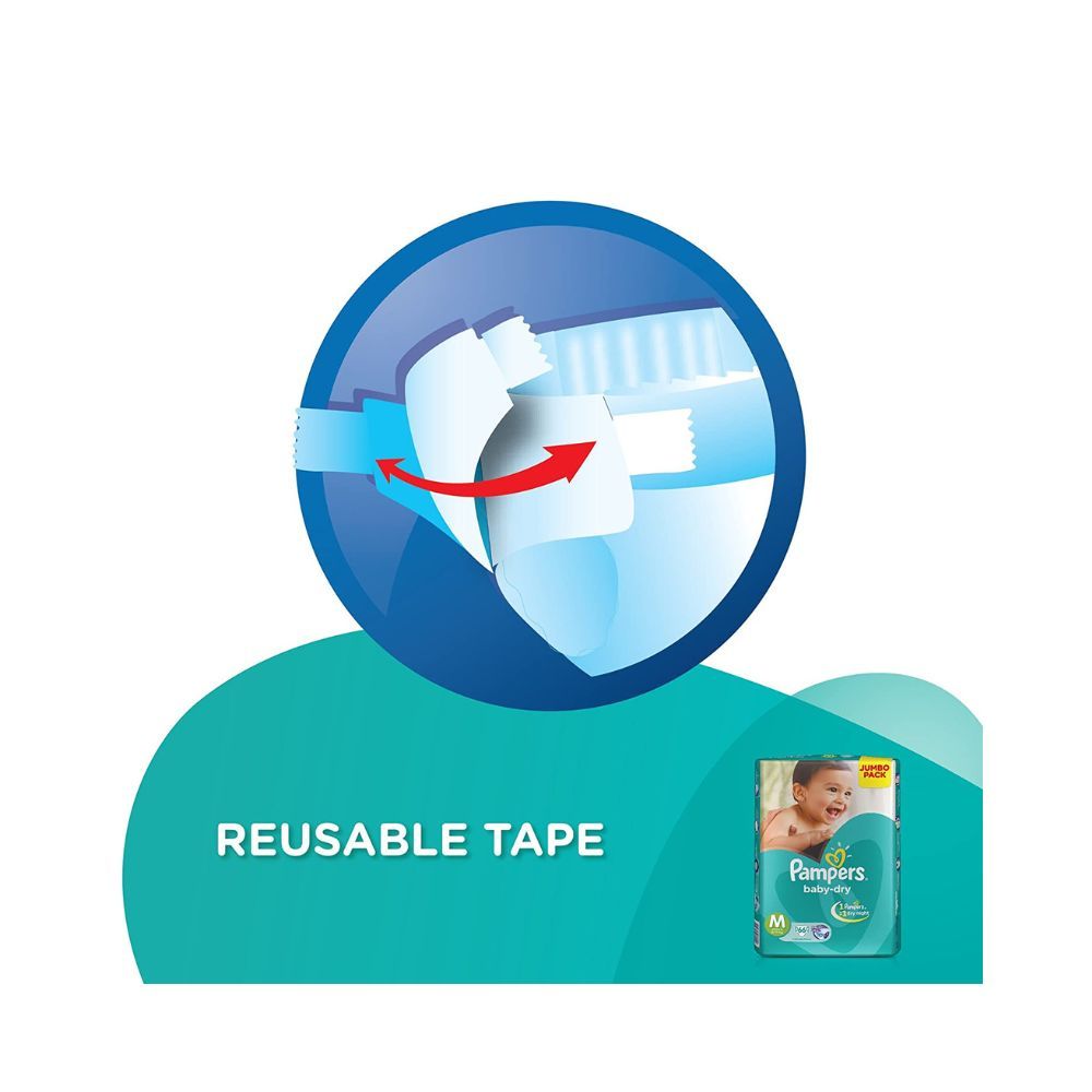 Pampers Taped Baby Diapers, Medium, (MD), 66 count