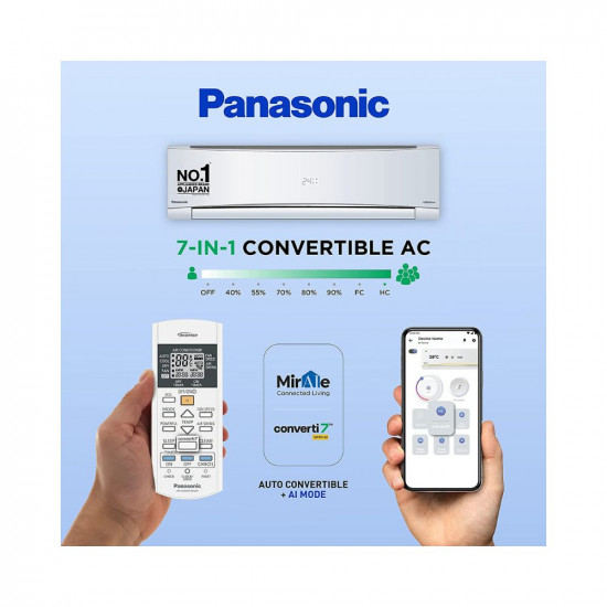 Panasonic 1 Ton 3 Star Wi-Fi Inverter Smart Split AC