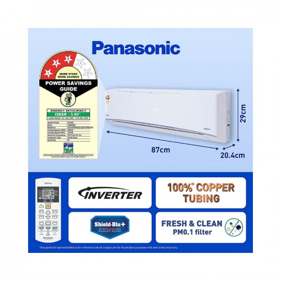 Panasonic 1 Ton 3 Star Wi-Fi Inverter Smart Split AC