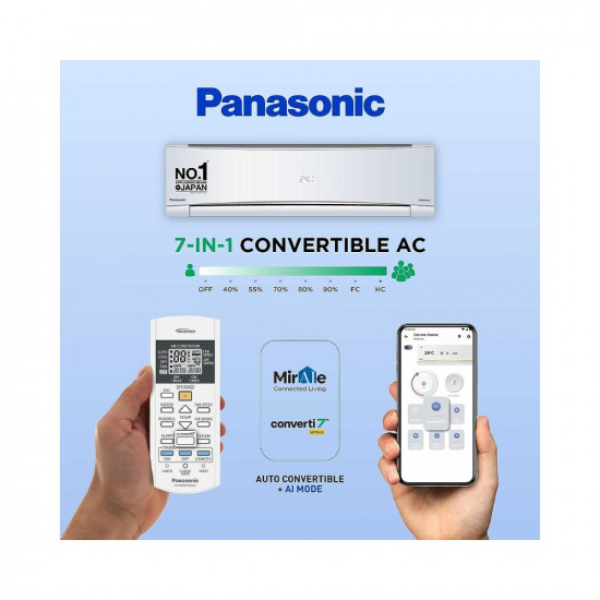 Panasonic 1 Ton 5 Star Wi Fi Inverter Smart Split AC Copper Condenser