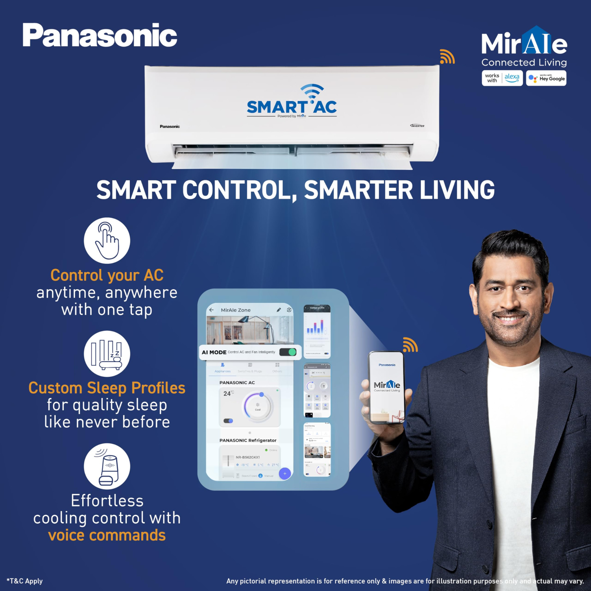 Panasonic 15 Ton 3 Star Premium Wi-Fi Inverter Smart Split AC MatterMirAIe AI DustBuster 55C Oper Copper Condenser 8in1 Convertible 2-Way PM01 Filter CSCU-SU18BKY3W 2026 Model White