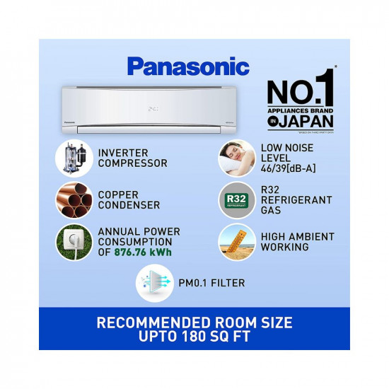 Panasonic 1.5 Ton 4 Star Wi-Fi Inverter Smart Split AC