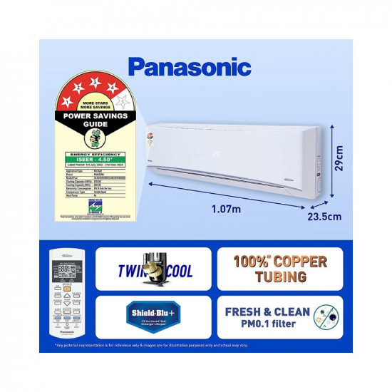 Panasonic 1.5 Ton 4 Star Wi-Fi Inverter Smart Split AC