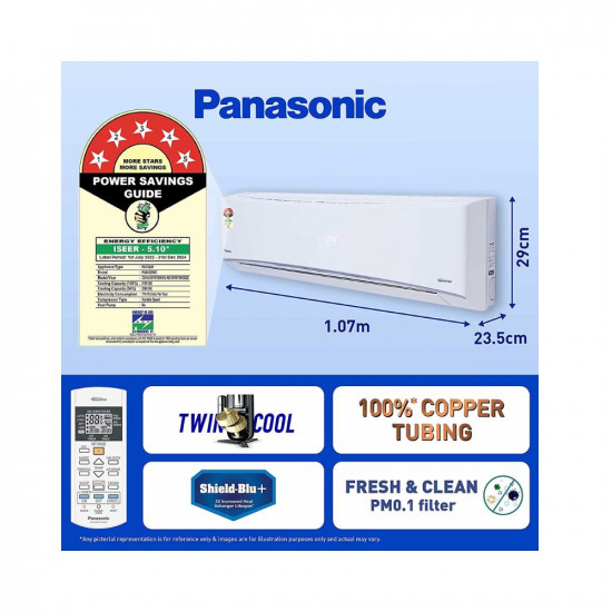 Panasonic 1.5 Ton 5 Star Wi-Fi Inverter Smart Split AC
