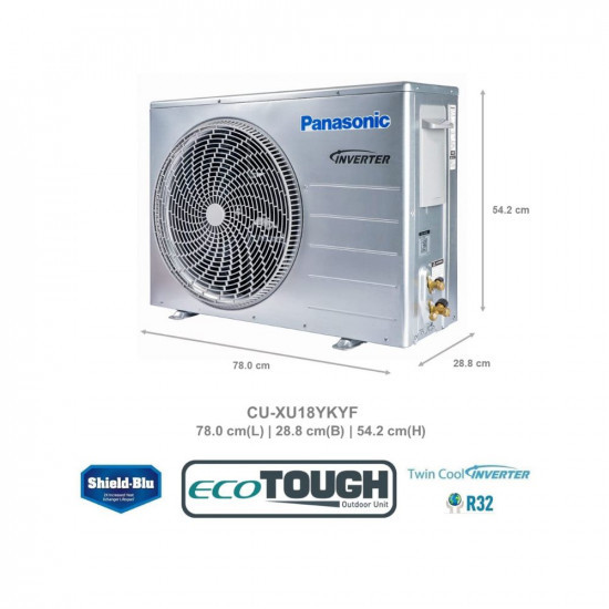 Panasonic 1.5 Ton 5 Star Wi-Fi Twin-Cool Inverter Split Air Conditioner (Copper, Shield Blu Anti-Corrosion Technology, nanoe-G Air Purification, 2022 Model, CS/CU-XU18YKYF, White)