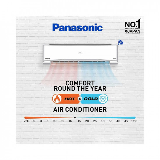 Panasonic 2 Ton 3 Star Hot and Cold Wi-Fi Inverter Smart Split AC (Copper, 7 in 1 Convertible with additional AI Mode, Twin Cool, PM 0.1 Air Purification, CS/CU-KZ24ZKYF, 2023 Model, White)