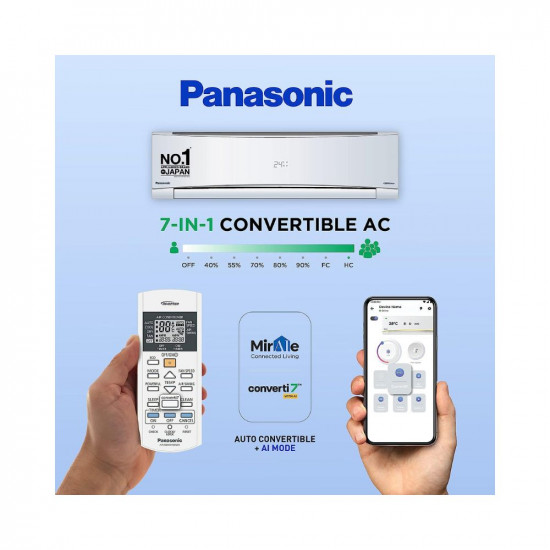 Panasonic 2 Ton 3 Star Wi Fi Inverter Smart Split AC Copper Condenser