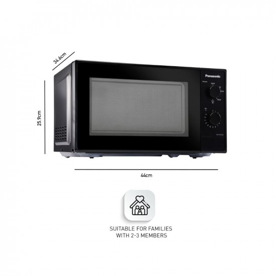 Panasonic 20L Solo Microwave Oven (NN-SM25JBFDG,Black)