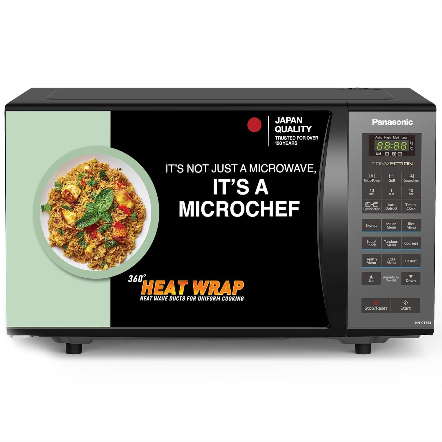 Panasonic 23L Convection Microwave OvenNN-CT353BFDGBlack Mirror 360 Heat Wrap
