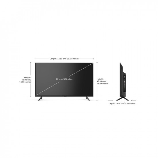 Panasonic 80 cm (32 inches) HD Ready Smart LED Google TV TH32MS660DX (Black)
