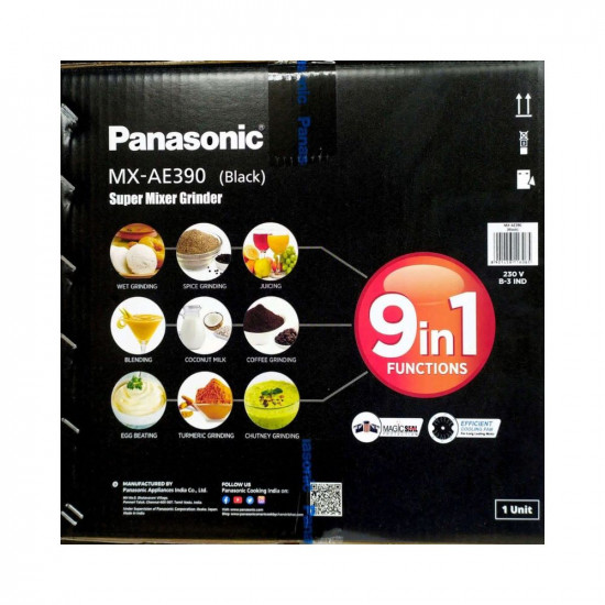 Panasonic MX-AE390 (Black) Monster Super Mixer Grinder 750W With 3 Jar