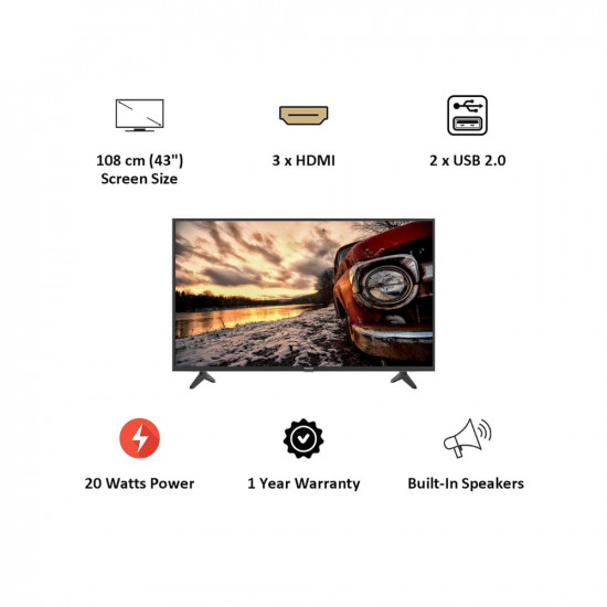 Panasonic Viera 108cm (43 Inch) Ultra HD 4K LED Android Smart TV (Super Bright Panel, TH-43JX660DX, Black)