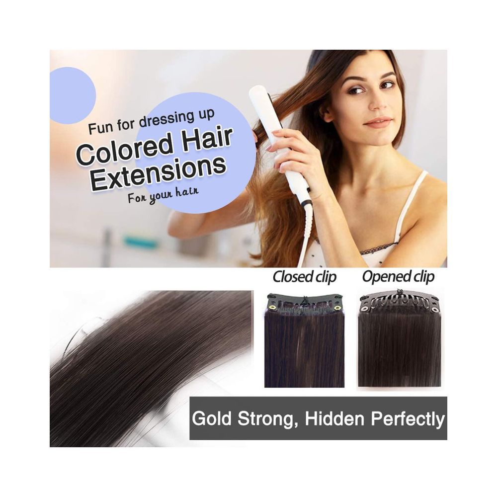 Paradise Hair Streak Colored Extension Highlighter For Women And Girls (Set Of 4 pc) (Maroon)